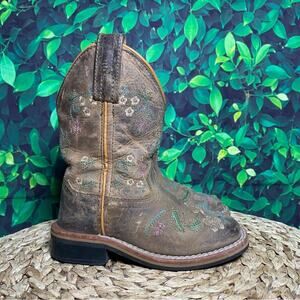 Shyanne cowgirl boots brown leather floral embroidery western 9c